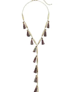Rebecca Minkoff Multi Tassel Y-Necklace Gold/Multi Tassels Sale