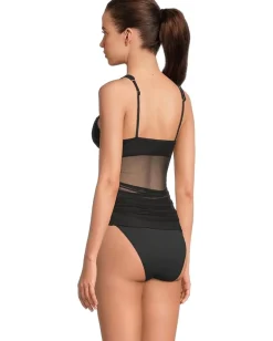 BECCA Muse Macie High Neck Mesh Overlay One Piece Black Online
