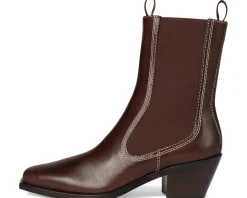 Loeffler Randall Nat Midheel Western Ankle Boot With Gore Espresso Online