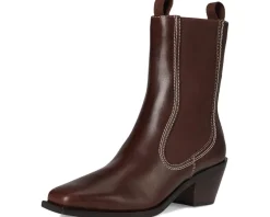 Loeffler Randall Nat Midheel Western Ankle Boot With Gore Espresso Online