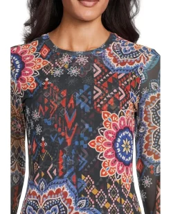 Women Johnny Was Natalie Long Sleeve Mesh Tee