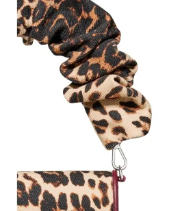 Kate Spade New York Natasha Downtown Leopard Fabric Card Case Crossbody With Scrunch Strap Leopard Multi Best