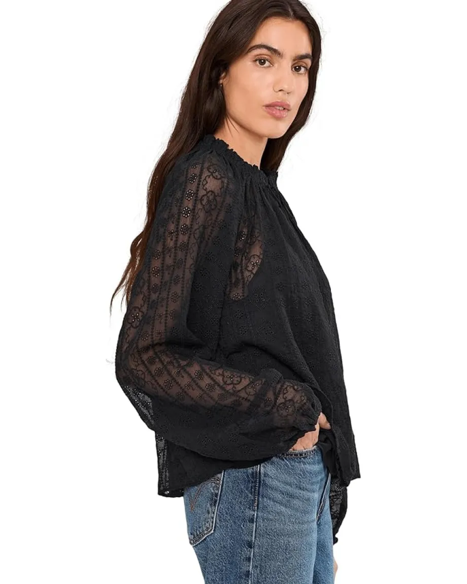 Madewell Nayla Lace Top Jet Black Best