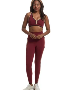Beach Riot Nella Leggings Maroon Merlot Color-Block Clearance