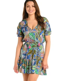 Women La Blanca Neon Nights V-Neck Dress