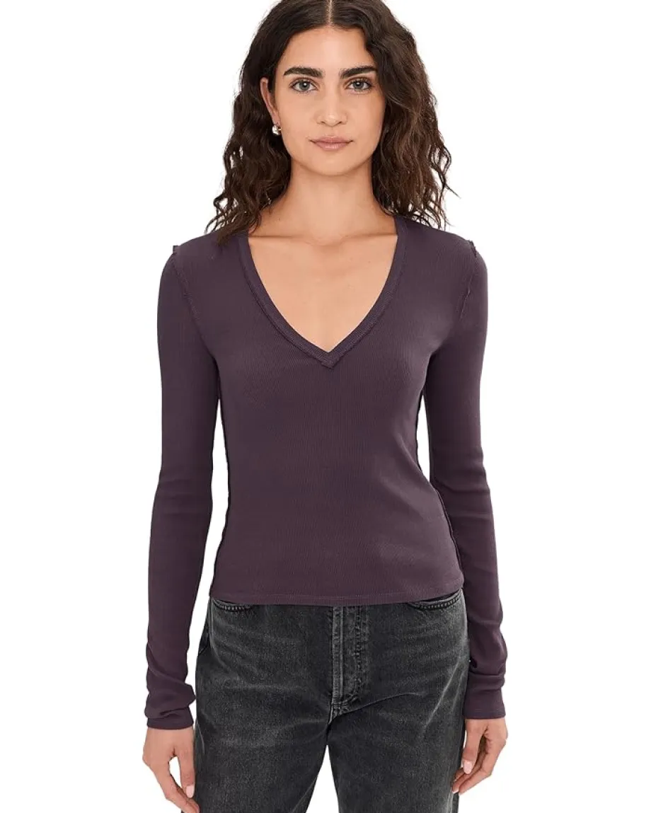 Free People Neria Long Sleeve Vintage Grape Sale
