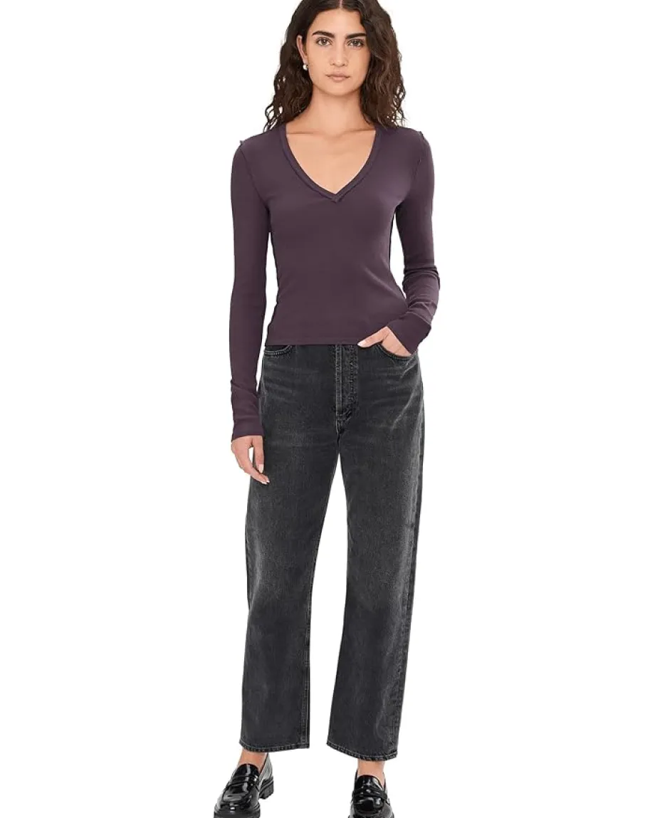 Free People Neria Long Sleeve Vintage Grape Sale