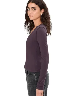 Free People Neria Long Sleeve Vintage Grape Sale