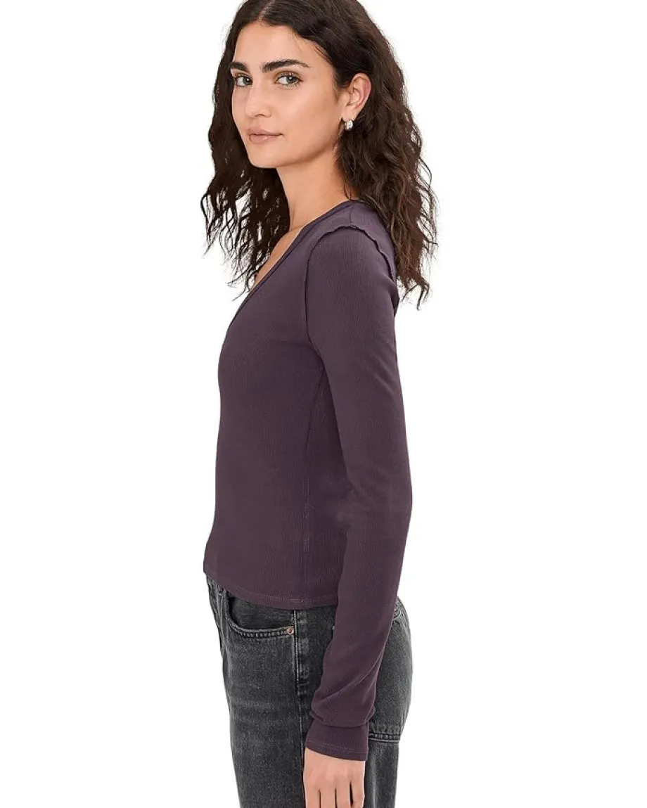 Free People Neria Long Sleeve Vintage Grape Sale