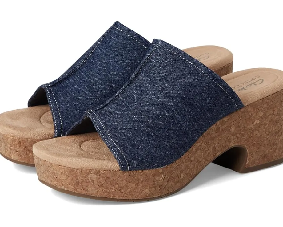 Clarks Nerisa Vine Dark Denim Textile New