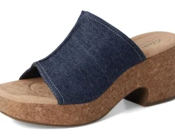 Clarks Nerisa Vine Dark Denim Textile New