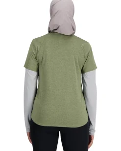 New Balance Women's Athletics T-Shirt Heather Dark Olivine Heather