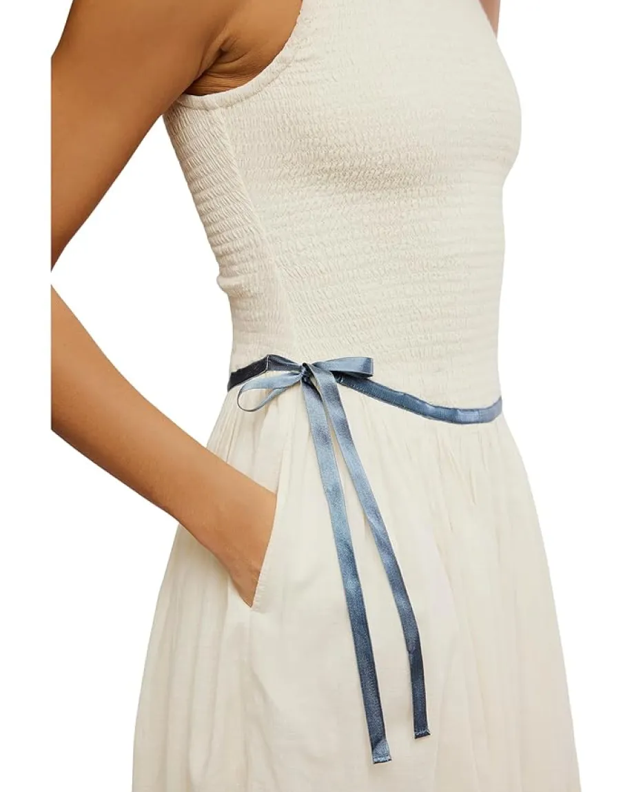 Free People Nightingale Solid Midi Tea Navy Combo Best