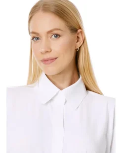 Women Norma Kamali NK Shirt w/ Collar Stand