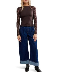 Free People No Excuses Long Sleeve Hot Fudge Hot