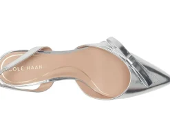 Cole Haan Noella Bow Sling Pump Silver Specchio Clearance