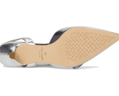 Cole Haan Noella Bow Sling Pump Silver Specchio Clearance