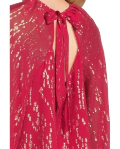 Lilly Pulitzer Noraleen Silk Top Malbec Red Fish Clip Chiffon