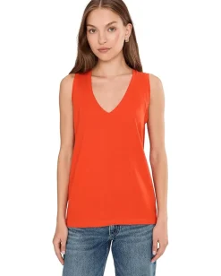 Madewell Northside Vneck Tank Bright Flame Outlet
