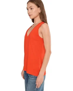 Madewell Northside Vneck Tank Bright Flame Outlet