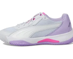 PUMA Nova Court Pickleball Shoes Silver Mist/Puma White/Vivid Violet Online