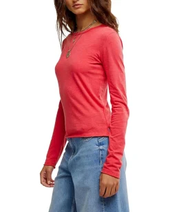 Free People Nova Tee Long Sleeve Rococco Red Hot