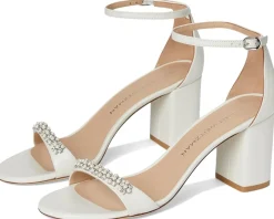Stuart Weitzman Nudist Poppy Block 75 White/Clear/Natural Hot