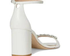 Stuart Weitzman Nudist Poppy Block 75 White/Clear/Natural Hot