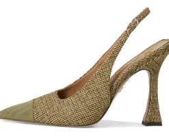 Sam Edelman Odette 2 Slingback Shoes Olive Branch Plaid Multi Best