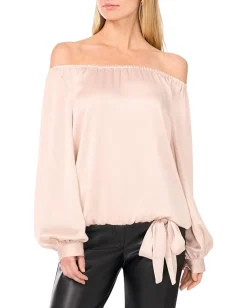 Women Vince Camuto Off Shoulder Long Sleeve Blouse W Tie