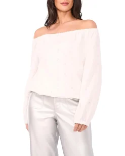 Vince Camuto Off The Shoulder Long Sleeve Blouse New Ivory Best