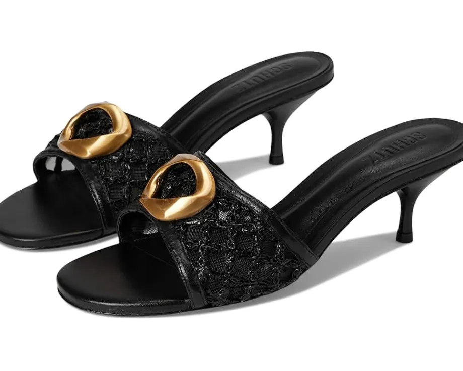 Schutz Olga Kitten Embroidery Black 5 Discount