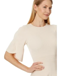 Ted Baker Oliviha Rib Engineered Skater Dress Light-Pink Outlet