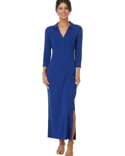 Lilly Pulitzer Ollie 3/4 Sleeve Maxi Pol Blue Med Online