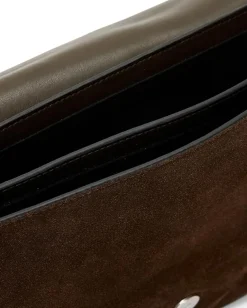 AllSaints Ondine Suede Shoulder Fango Brown Outlet