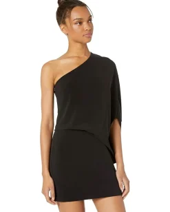 Women Halston One Shoulder Asymmetrical Sleeve Dress