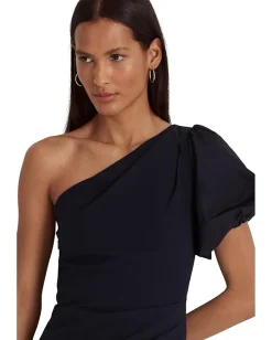 Lauren Ralph Lauren One-Shoulder Crepe Cocktail Dress Lauren Navy Clearance