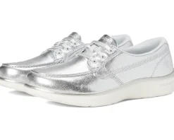 Women SKECHERS On-The-Go Flex Radiant Metallic Canvas Boat Shoe