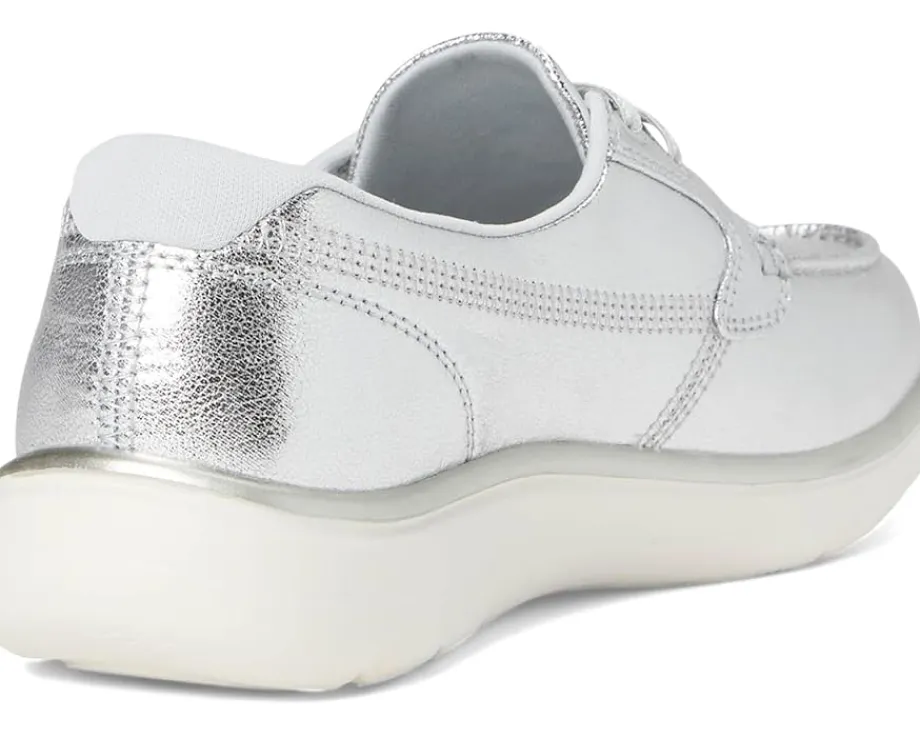 Women SKECHERS On-The-Go Flex Radiant Metallic Canvas Boat Shoe