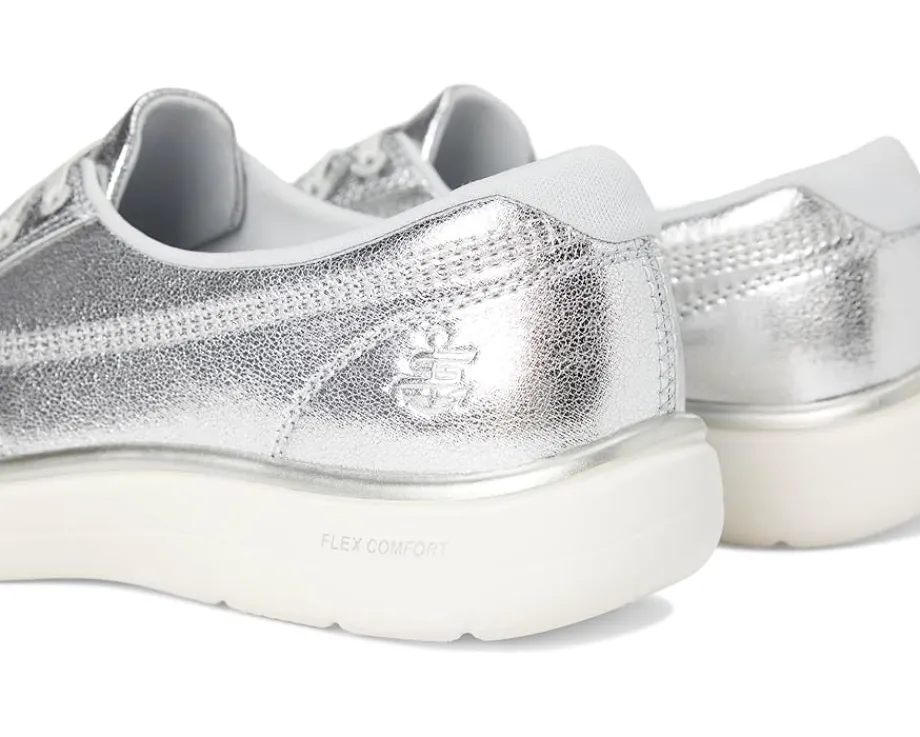 Women SKECHERS On-The-Go Flex Radiant Metallic Canvas Boat Shoe