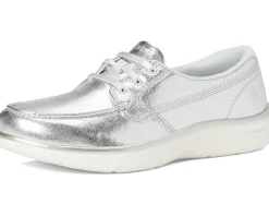 Women SKECHERS On-The-Go Flex Radiant Metallic Canvas Boat Shoe