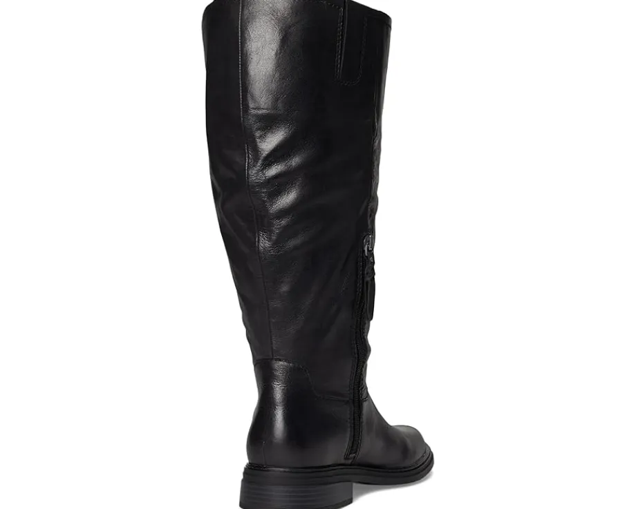 Naturalizer Ontime Extra Wide Calf Knee High Boots Black Leather Clearance