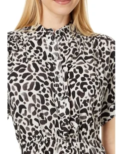 NIC+ZOE Onyx Animal Top Black Multi Outlet