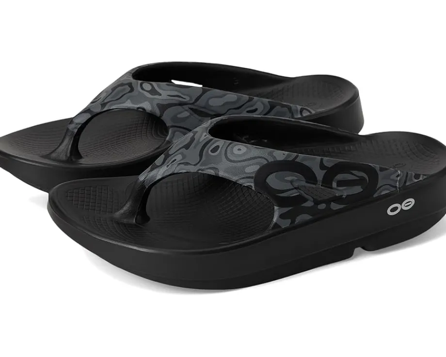 OOFOS Ooriginal Sport Thong Black Water Camo Best