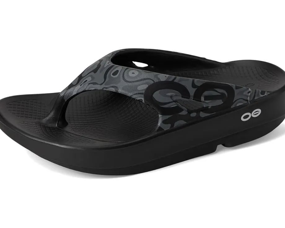 OOFOS Ooriginal Sport Thong Black Water Camo Best