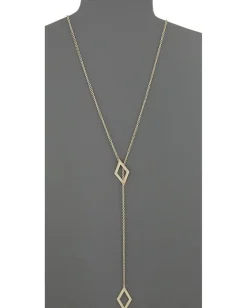 Rebecca Minkoff Open Diamond Y Necklace Gold Toned/Crystal Sale
