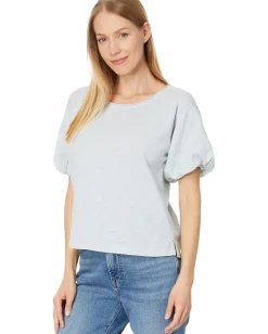 Mod-o-doc Open Neck Bubble Sleeves Tee Silver Grip Best