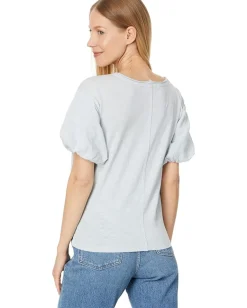 Mod-o-doc Open Neck Bubble Sleeves Tee Silver Grip Best