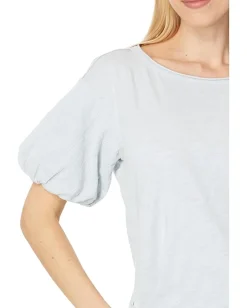 Mod-o-doc Open Neck Bubble Sleeves Tee Silver Grip Best