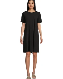 Women Eileen Fisher Organic Cotton Slubby Jersey Crew Neck T-Shirt Dress